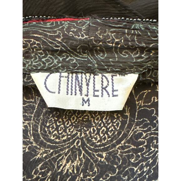 VTG STUNNING Chinyere Sheer Beaded Dress M Whimsigoth Dark Romantic Boho Hippie - Picture 16 of 16